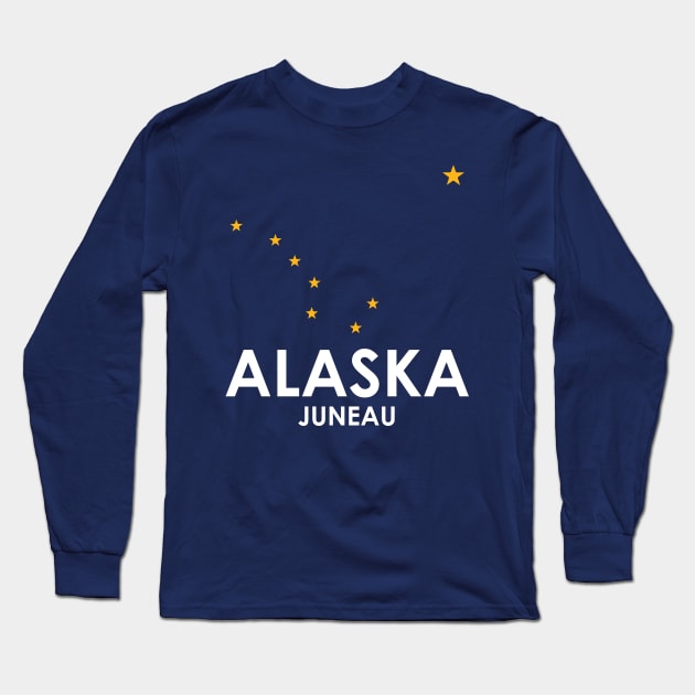 Juneau Alaska Alaskan Flag Stars Long Sleeve T-Shirt by KevinWillms1